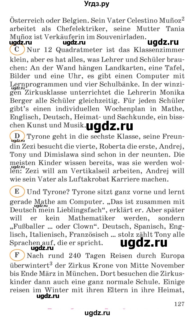 ГДЗ (Учебник) по немецкому языку 6 класс Салынская С.И. / часть 1. страница / 126-127(продолжение 2)
