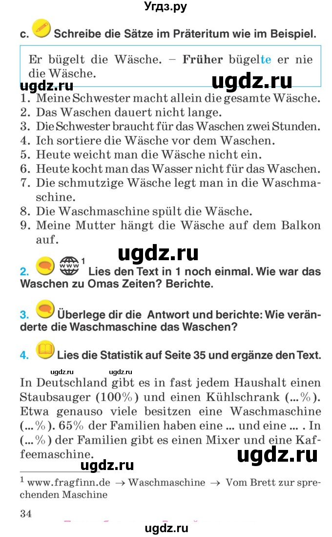 ГДЗ (Учебник) по немецкому языку 6 класс Салынская С.И. / часть 2. страница / 34