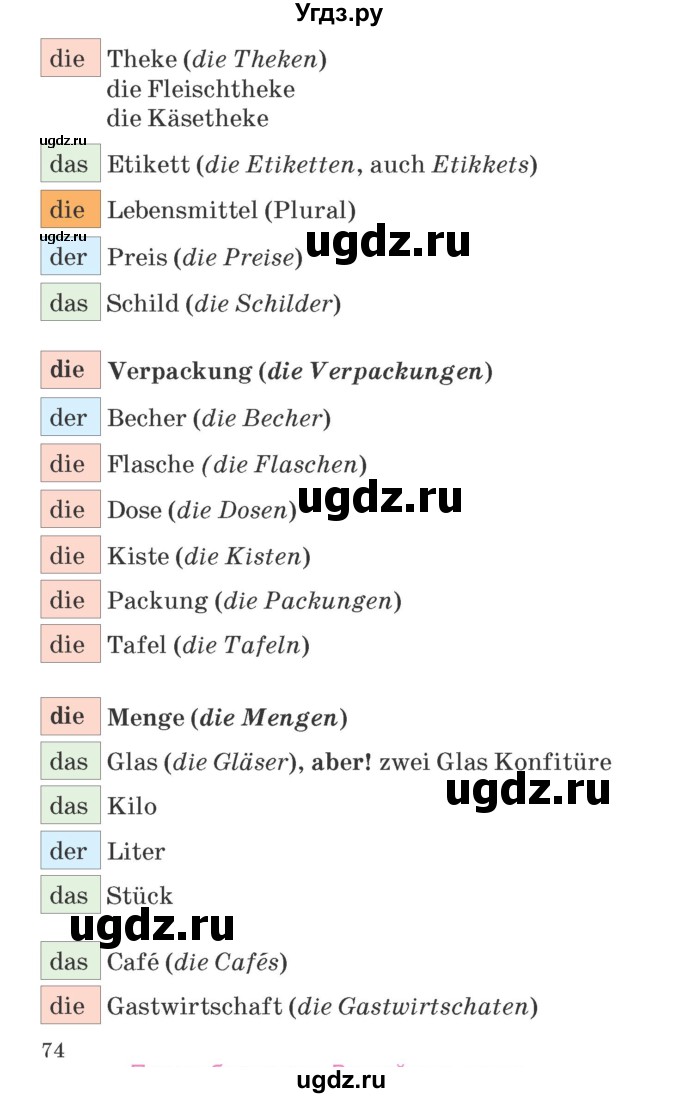ГДЗ (Учебник) по немецкому языку 6 класс Салынская С.И. / часть 2. страница / 74