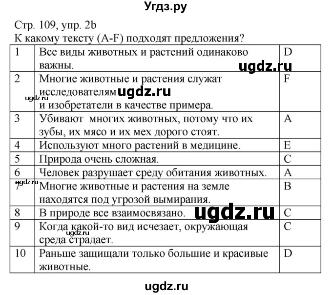 ГДЗ (Решебник) по немецкому языку 6 класс Салынская С.И. / часть 2. страница / 109