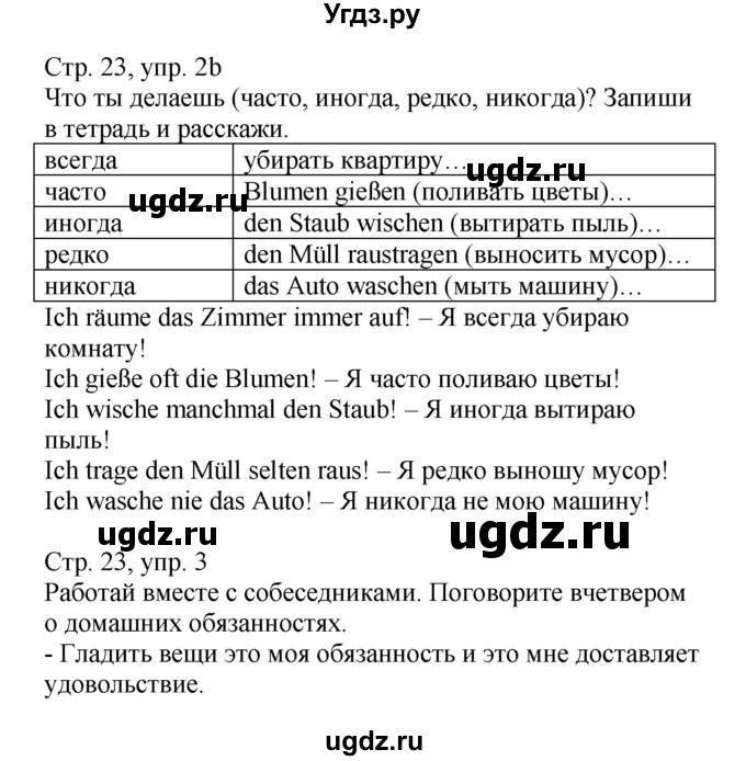 ГДЗ (Решебник) по немецкому языку 6 класс Салынская С.И. / часть 2. страница / 23