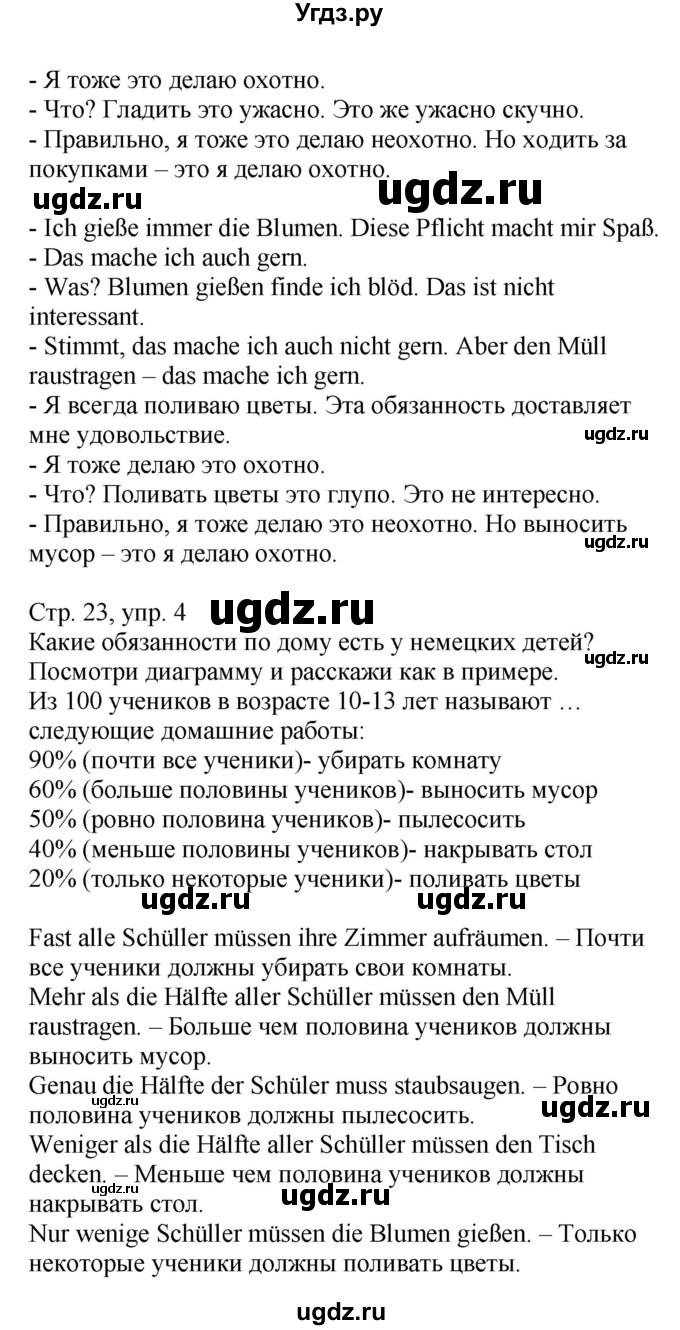 ГДЗ (Решебник) по немецкому языку 6 класс Салынская С.И. / часть 2. страница / 23(продолжение 2)
