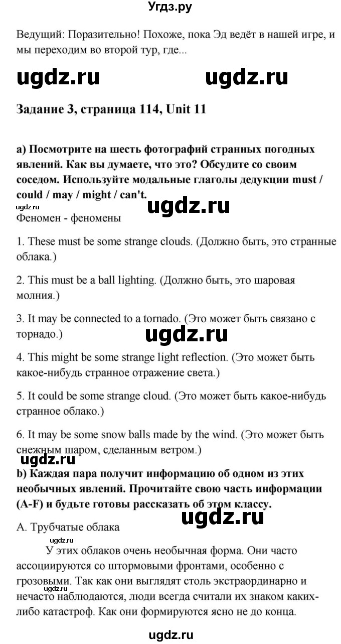 ГДЗ (Решебник) по английскому языку 9 класс Юхнель Н.В. / часть 2. страница номер / 114(продолжение 4)