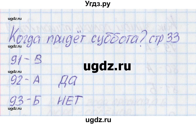 ГДЗ (Решебник) по окружающему миру 1 класс (тесты) Плешаков А.А. / страница номер / 33