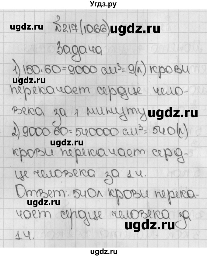 ГДЗ (Решебник) по математике 5 класс Виленкин Н.Я. / часть 2. упражнение / 217 (1066)