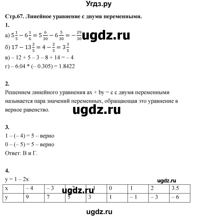 ГДЗ (Решебник №1) по алгебре 7 класс (рабочая тетрадь) Ерина Т.М. / часть 2. страница / 67