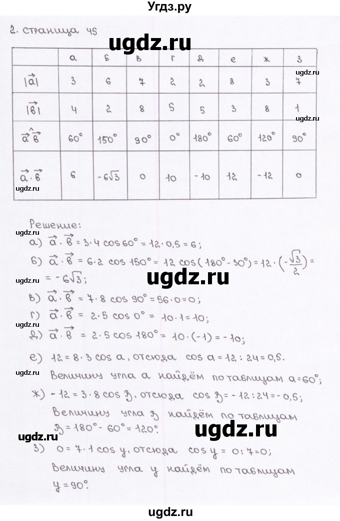 ГДЗ (Решебник) по геометрии 9 класс (рабочая тетрадь) Глазков Ю.А. / страница-№ / 45