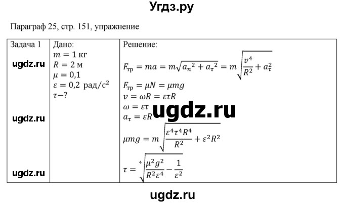 ГДЗ (Решебник) по физике 10 класс Грачев А.В. / § / 25