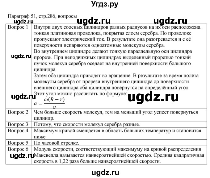 ГДЗ (Решебник) по физике 10 класс Грачев А.В. / § / 51