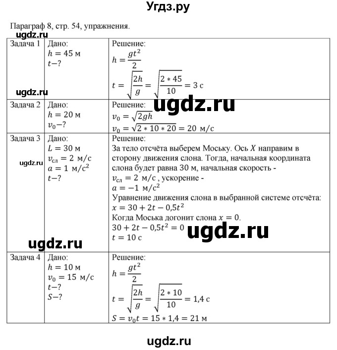 ГДЗ (Решебник) по физике 10 класс Грачев А.В. / § / 8