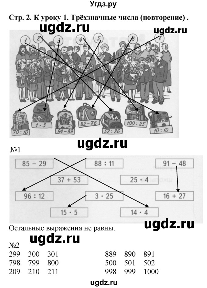 ГДЗ (Решебник к тетради 2022) по математике 4 класс (рабочая тетрадь) Гейдман Б.П. / тетрадь №1. страница / 2