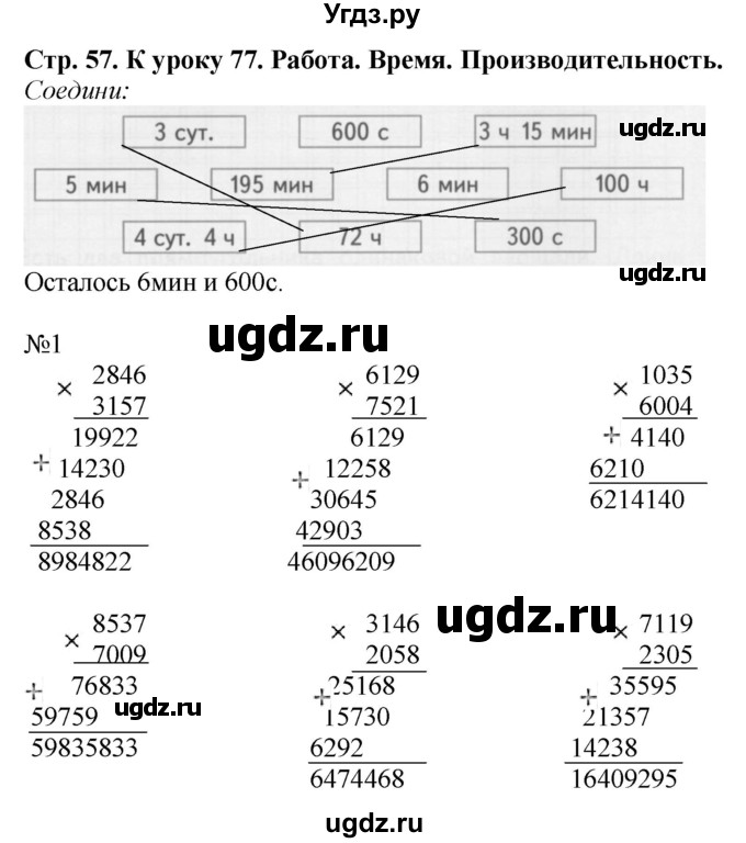 ГДЗ (Решебник к тетради 2016) по математике 4 класс (рабочая тетрадь) Гейдман Б.П. / тетрадь №3. страница / 57