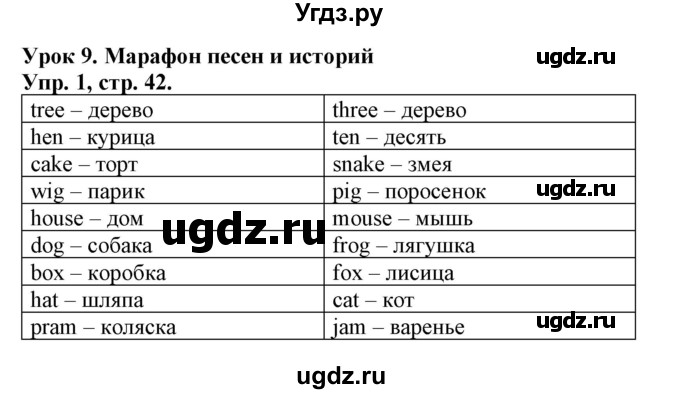 ГДЗ (Решебник) по английскому языку 3 класс (рабочая тетрадь) Лапицкая Л.М. / часть 1. страница номер / 42