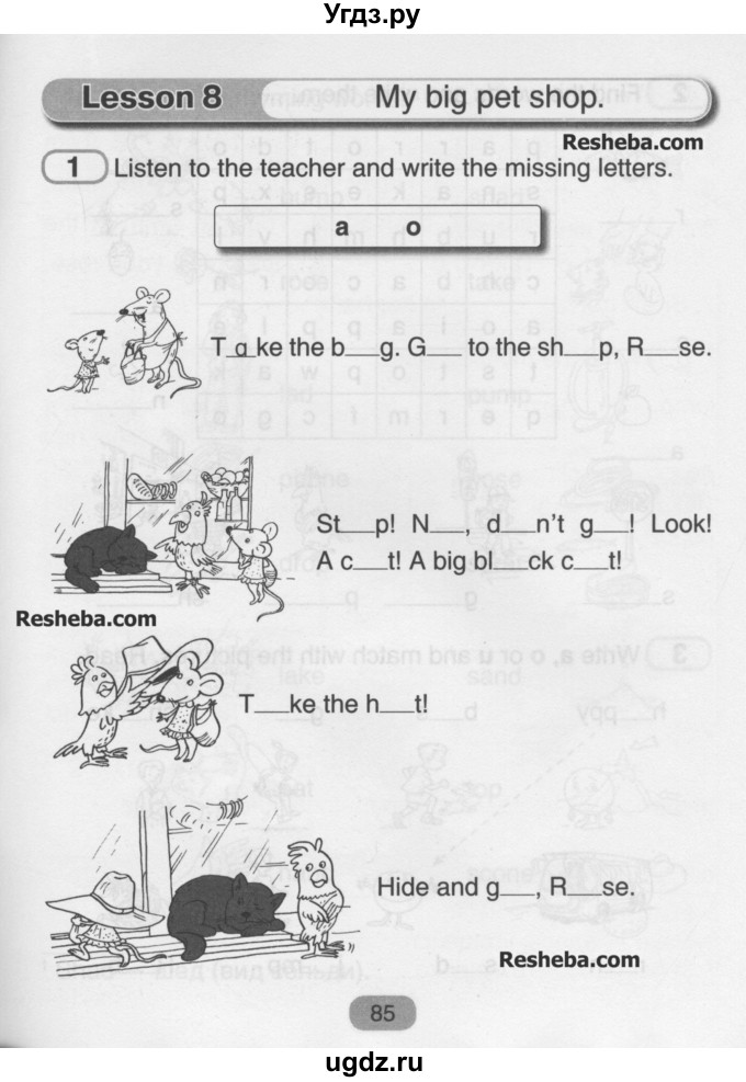 ГДЗ (Учебник) по английскому языку 3 класс (рабочая тетрадь) Лапицкая Л.М. / часть 1. страница номер / 85