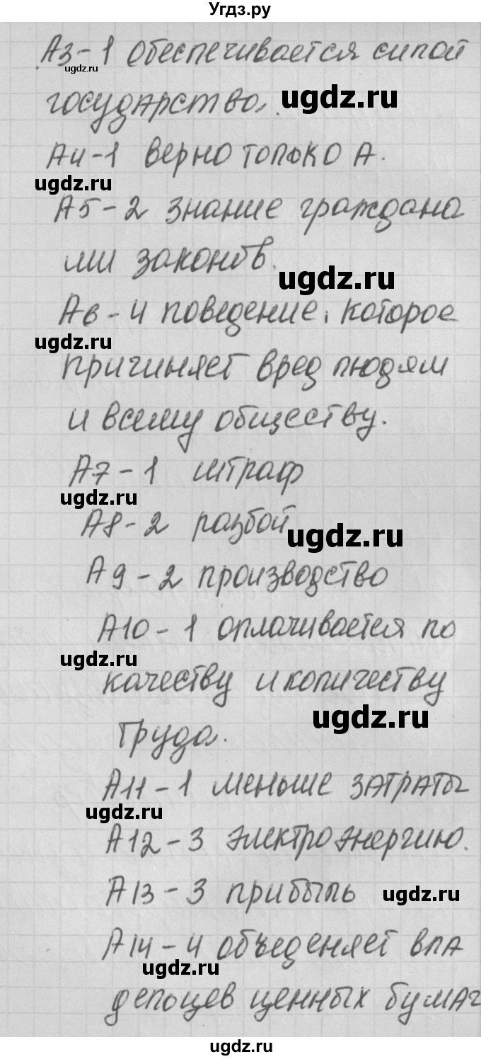 ГДЗ (Решебник) по обществознанию 7 класс (контрольно-измерительные материалы) Волкова К.В. / тест 19. вариант-№ / 1(продолжение 2)