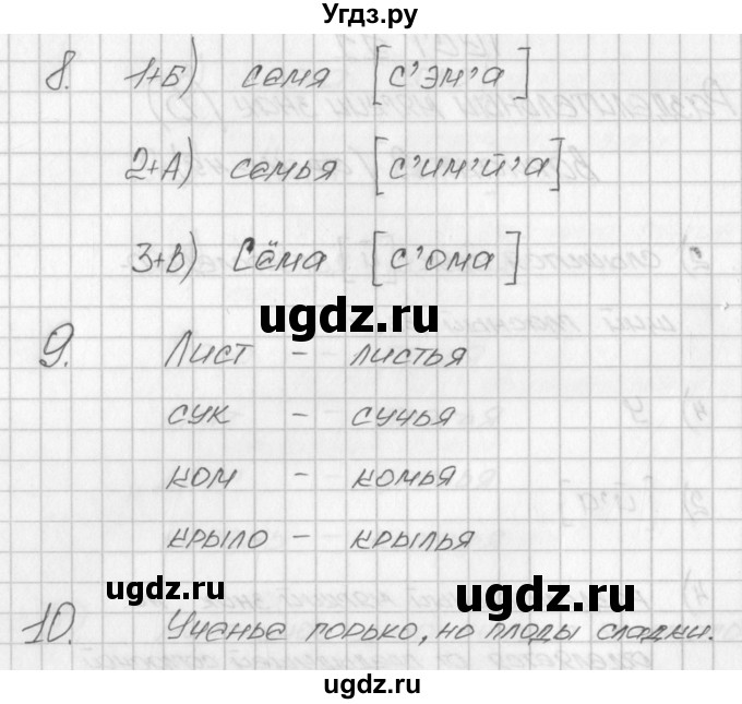 ГДЗ (Решебник) по русскому языку 2 класс (контрольно-измерительные материалы) Яценко И.Ф. / тест 11. вариант / 2(продолжение 2)