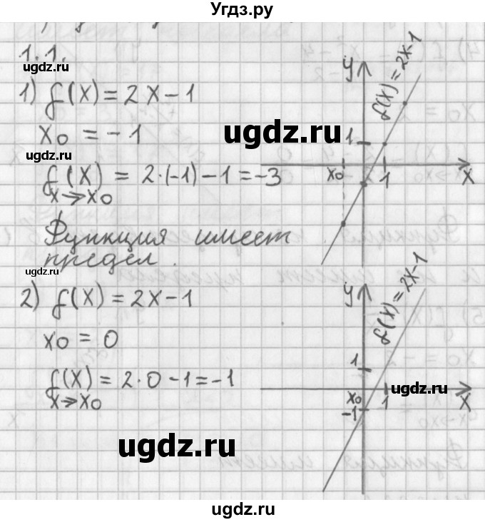ГДЗ (Решебник к учебнику 2014) по алгебре 11 класс Мерзляк А.Г. / § 1 / 1.1