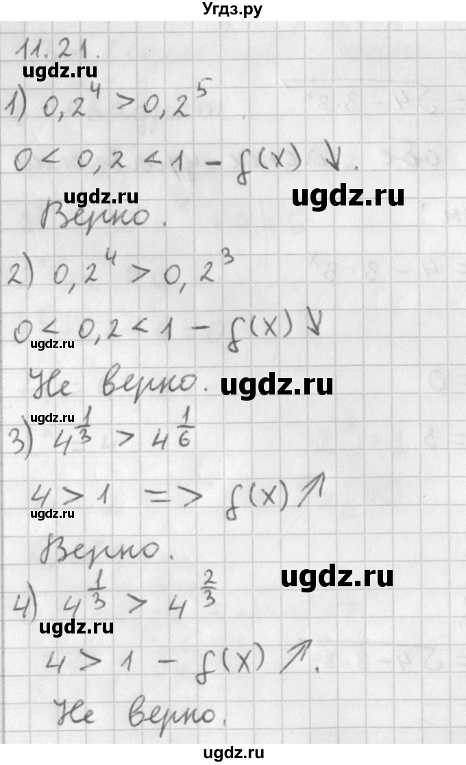 ГДЗ (Решебник к учебнику 2014) по алгебре 11 класс Мерзляк А.Г. / § 11 / 11.21