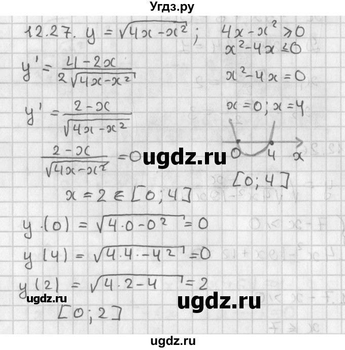 ГДЗ (Решебник к учебнику 2014) по алгебре 11 класс Мерзляк А.Г. / § 12 / 12.27