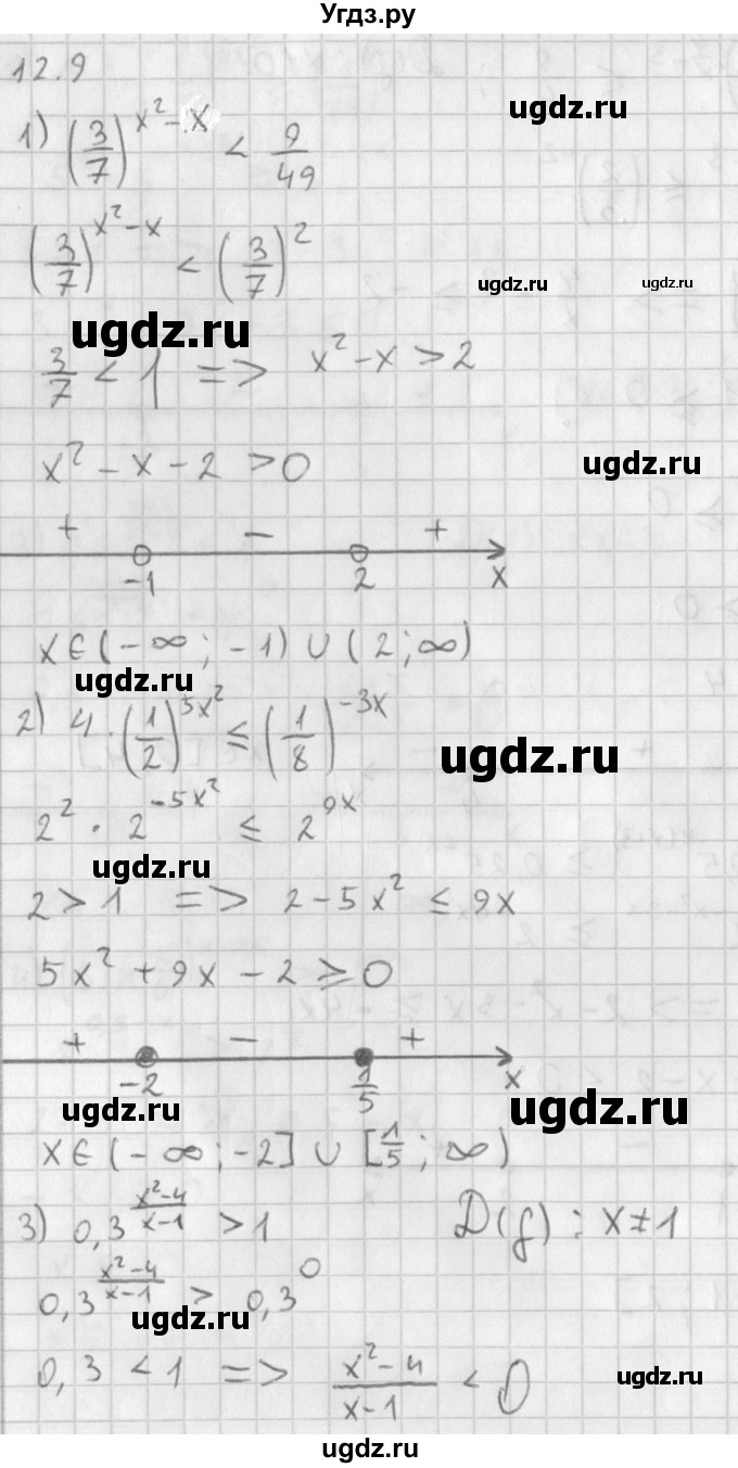 ГДЗ (Решебник к учебнику 2014) по алгебре 11 класс Мерзляк А.Г. / § 12 / 12.9