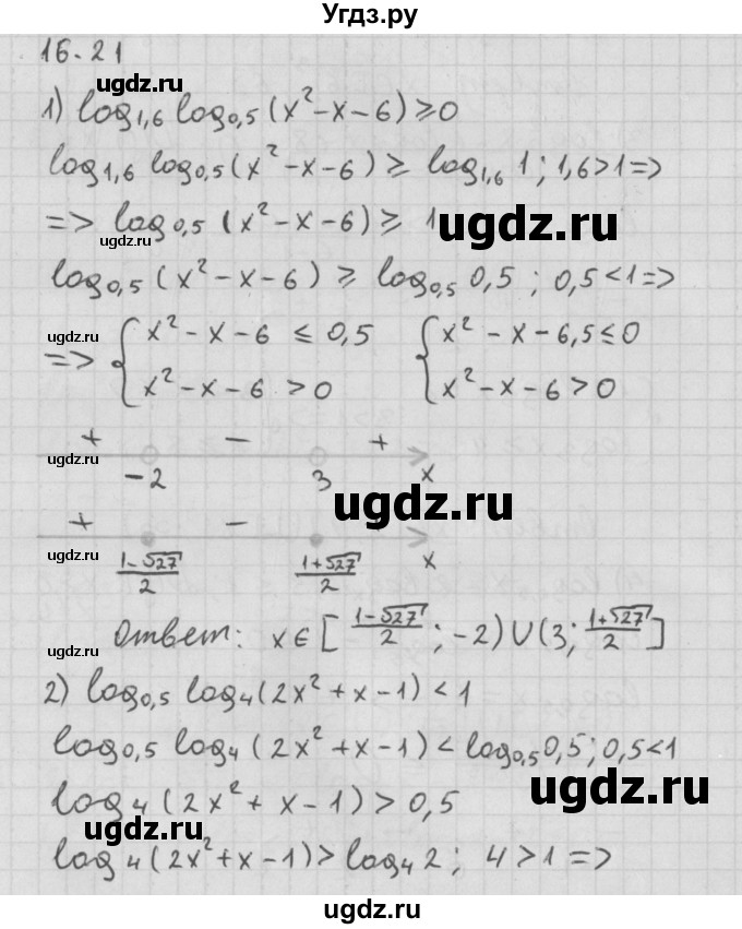 ГДЗ (Решебник к учебнику 2014) по алгебре 11 класс Мерзляк А.Г. / § 16 / 16.21