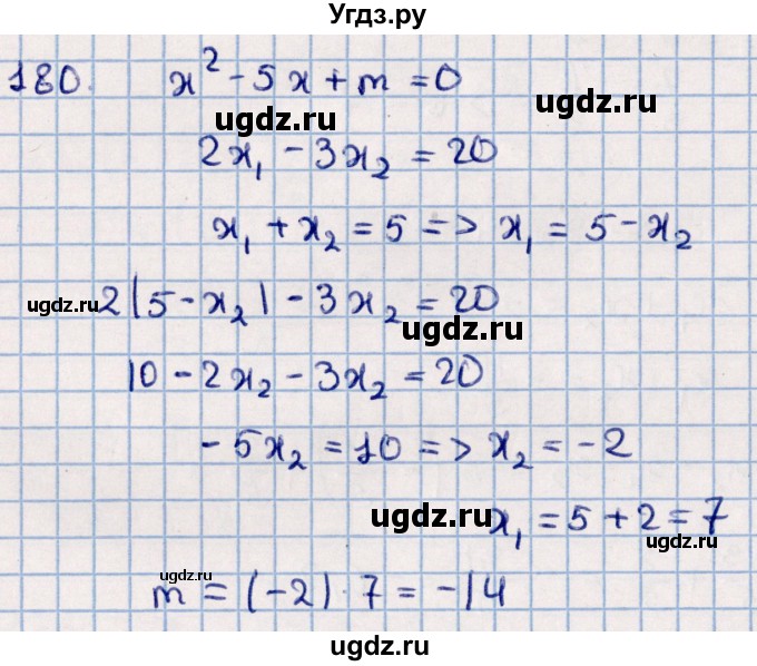 ГДЗ (Решебник к учебнику 2021) по алгебре 11 класс Мерзляк А.Г. / упражнения для повторения курса алгебры / 180