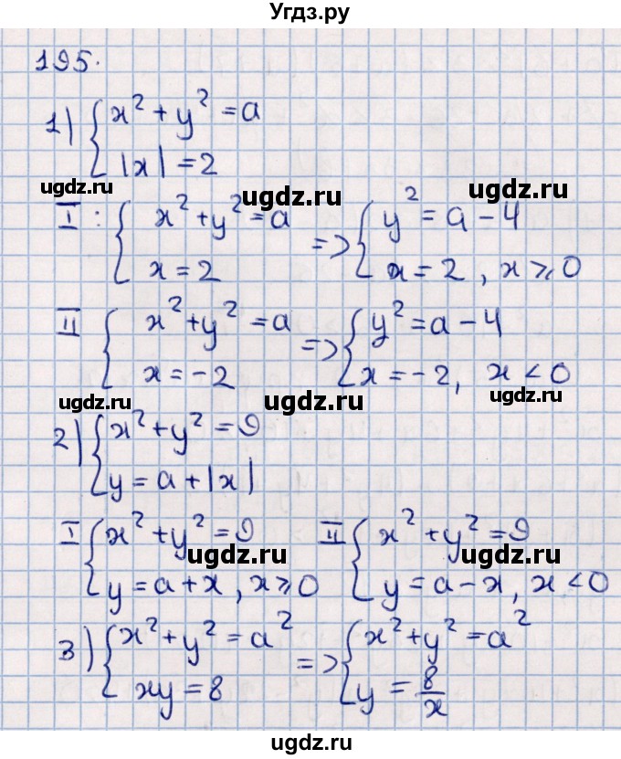 ГДЗ (Решебник к учебнику 2021) по алгебре 11 класс Мерзляк А.Г. / упражнения для повторения курса алгебры / 195