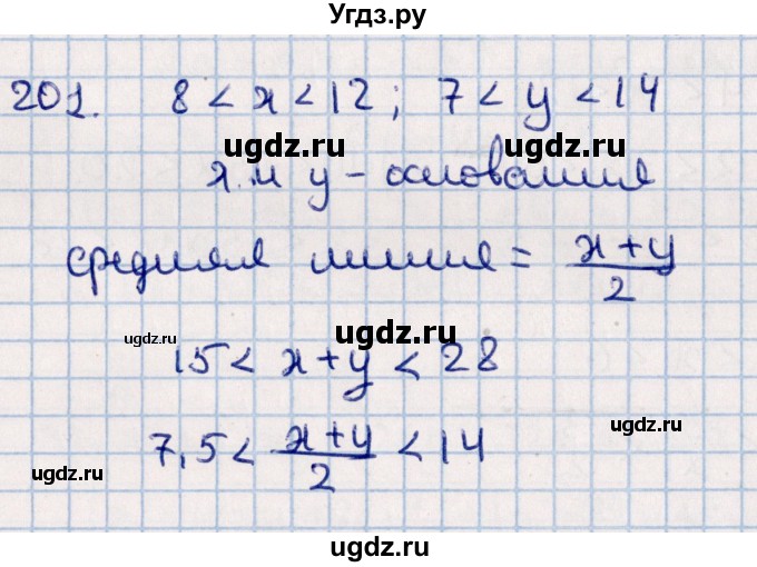 ГДЗ (Решебник к учебнику 2021) по алгебре 11 класс Мерзляк А.Г. / упражнения для повторения курса алгебры / 201