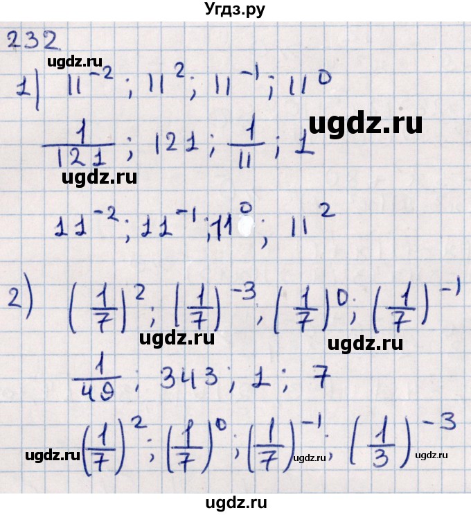 ГДЗ (Решебник к учебнику 2021) по алгебре 11 класс Мерзляк А.Г. / упражнения для повторения курса алгебры / 232