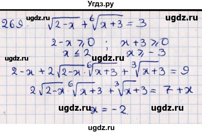 ГДЗ (Решебник к учебнику 2021) по алгебре 11 класс Мерзляк А.Г. / упражнения для повторения курса алгебры / 269