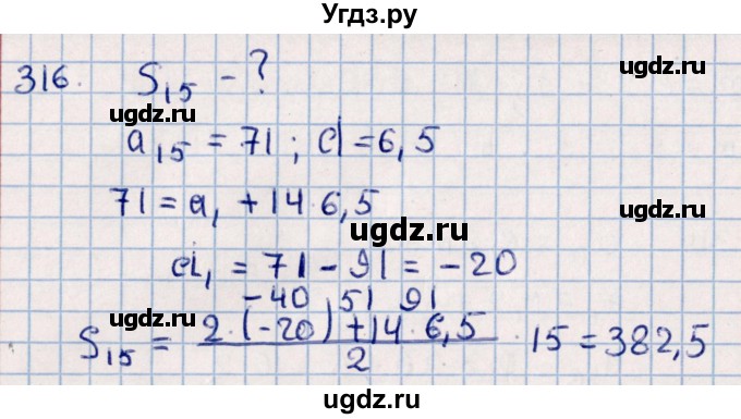 ГДЗ (Решебник к учебнику 2021) по алгебре 11 класс Мерзляк А.Г. / упражнения для повторения курса алгебры / 316