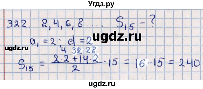 ГДЗ (Решебник к учебнику 2021) по алгебре 11 класс Мерзляк А.Г. / упражнения для повторения курса алгебры / 322
