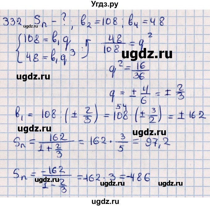 ГДЗ (Решебник к учебнику 2021) по алгебре 11 класс Мерзляк А.Г. / упражнения для повторения курса алгебры / 332