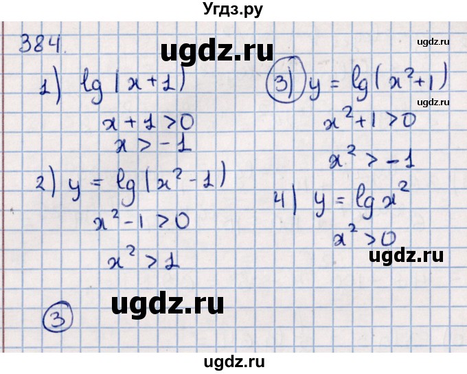 ГДЗ (Решебник к учебнику 2021) по алгебре 11 класс Мерзляк А.Г. / упражнения для повторения курса алгебры / 384