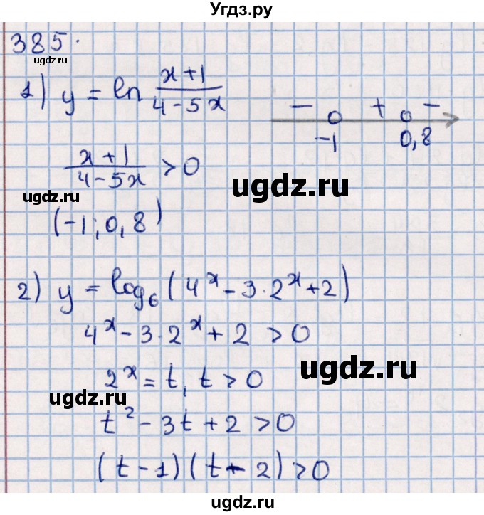 ГДЗ (Решебник к учебнику 2021) по алгебре 11 класс Мерзляк А.Г. / упражнения для повторения курса алгебры / 385
