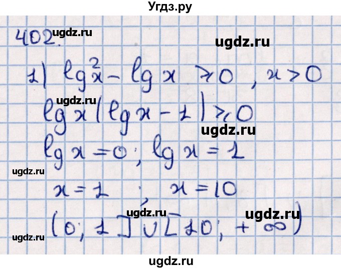 ГДЗ (Решебник к учебнику 2021) по алгебре 11 класс Мерзляк А.Г. / упражнения для повторения курса алгебры / 402
