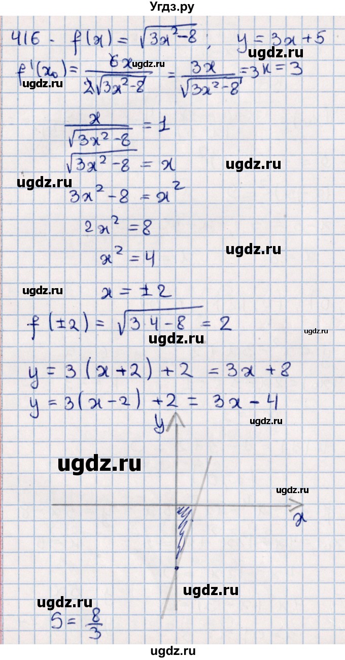 ГДЗ (Решебник к учебнику 2021) по алгебре 11 класс Мерзляк А.Г. / упражнения для повторения курса алгебры / 416