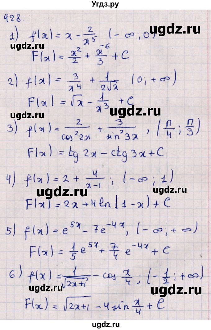 ГДЗ (Решебник к учебнику 2021) по алгебре 11 класс Мерзляк А.Г. / упражнения для повторения курса алгебры / 428