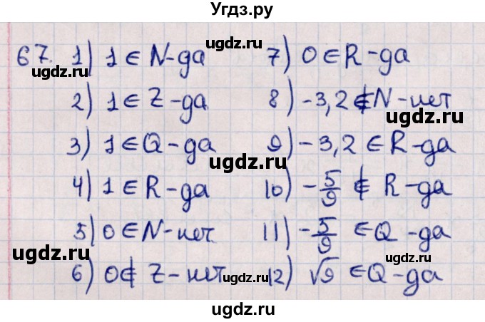 ГДЗ (Решебник к учебнику 2021) по алгебре 11 класс Мерзляк А.Г. / упражнения для повторения курса алгебры / 67