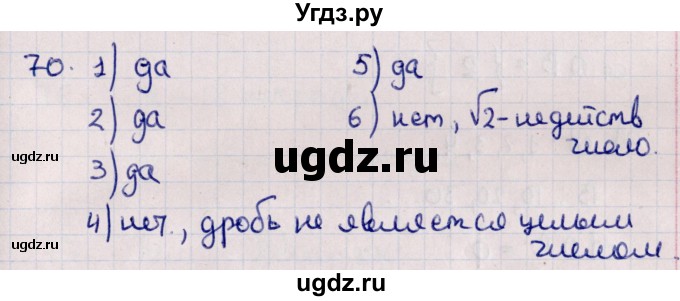 ГДЗ (Решебник к учебнику 2021) по алгебре 11 класс Мерзляк А.Г. / упражнения для повторения курса алгебры / 70