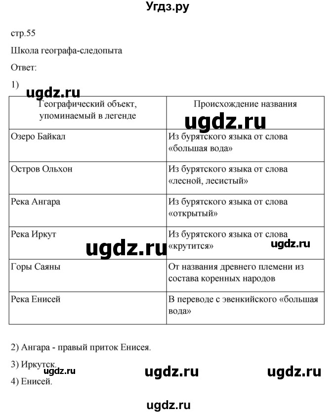 ГДЗ (Решебник к учебнику 2022) по географии 6 класс Летягин А.А. / учебник 2022. страница / 55