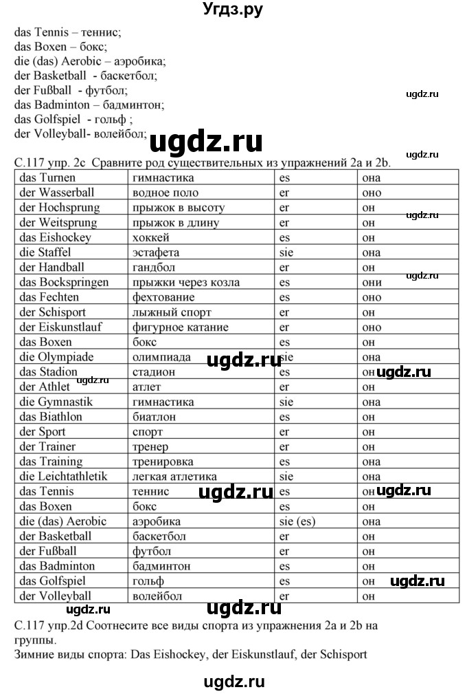 ГДЗ (Решебник) по немецкому языку 7 класс Будько А. Ф. / страница номер / 117(продолжение 2)