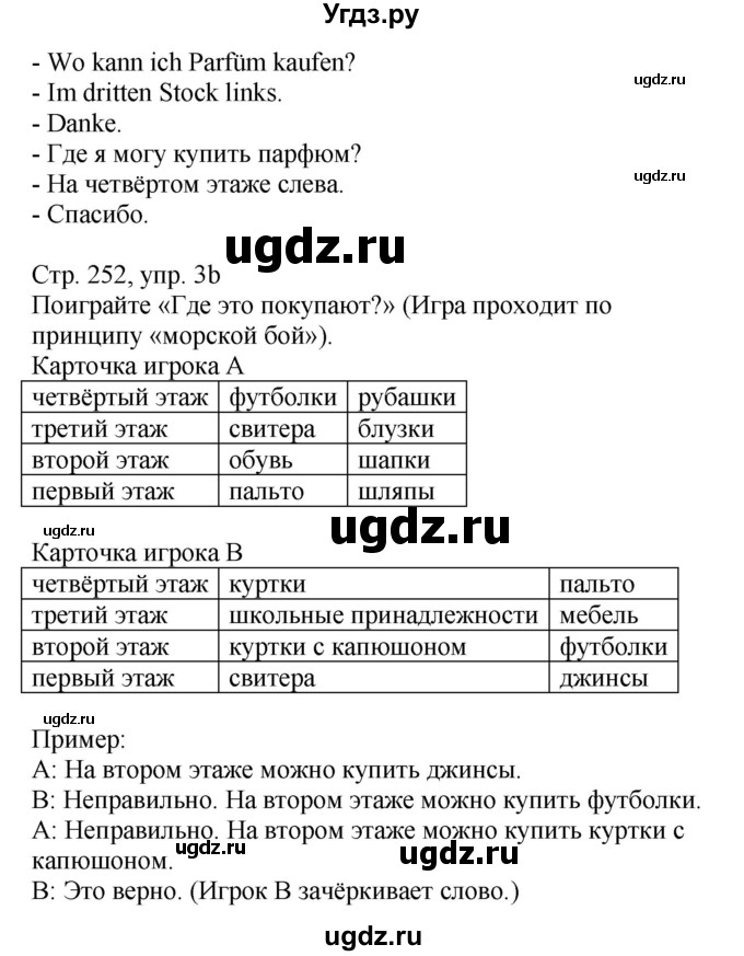 ГДЗ (Решебник) по немецкому языку 7 класс Будько А. Ф. / страница номер / 252(продолжение 2)