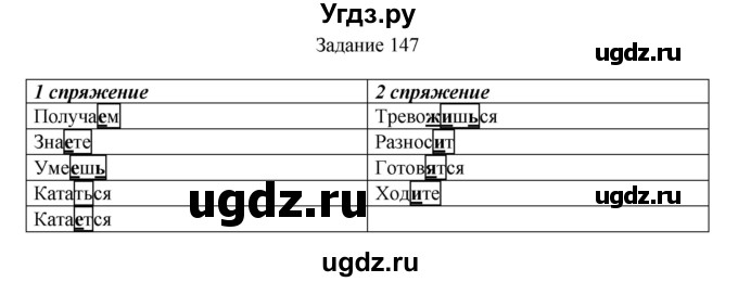 ГДЗ (Решебник) по русскому языку 4 класс (дидактические материалы) Комиссарова Л.Ю. / упражнение / 147