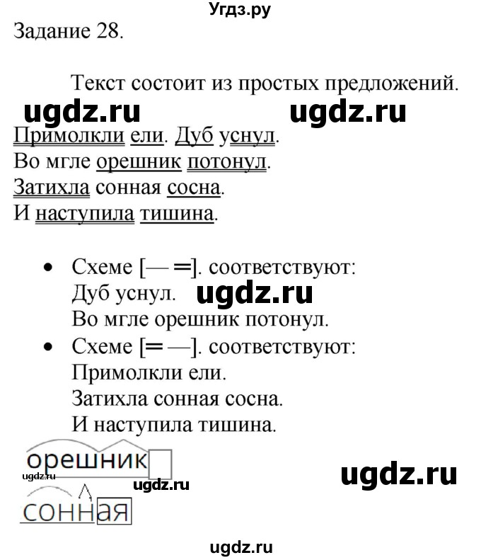 ГДЗ (Решебник) по русскому языку 4 класс (дидактические материалы) Комиссарова Л.Ю. / упражнение / 28