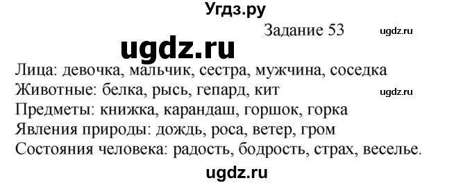 ГДЗ (Решебник) по русскому языку 4 класс (дидактические материалы) Комиссарова Л.Ю. / упражнение / 53