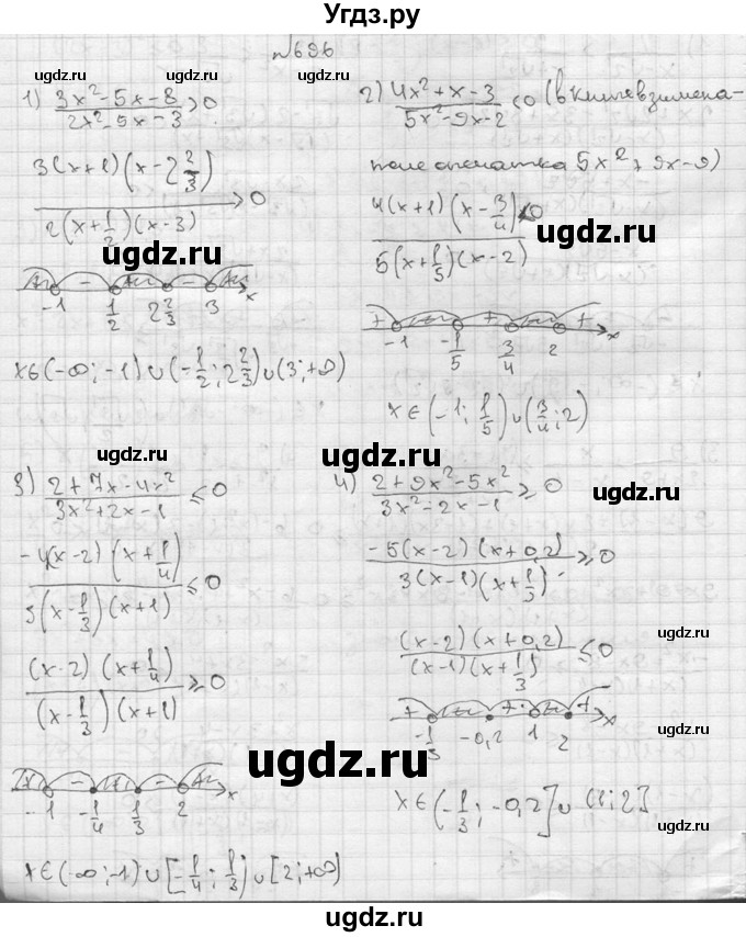 ГДЗ (Решебник №2) по алгебре 8 класс Колягин Ю.М. / упражнение номер / 696