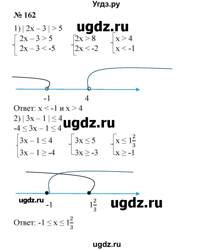 ГДЗ (Решебник №1) по алгебре 8 класс Колягин Ю.М. / упражнение номер / 162