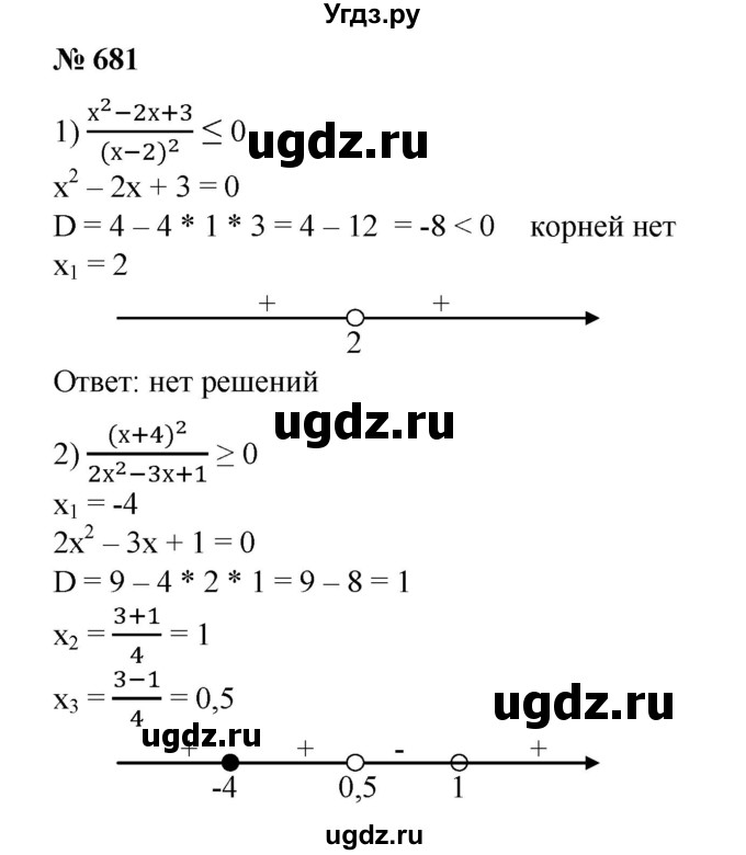 ГДЗ (Решебник №1) по алгебре 8 класс Колягин Ю.М. / упражнение номер / 681
