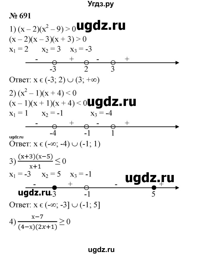 ГДЗ (Решебник №1) по алгебре 8 класс Колягин Ю.М. / упражнение номер / 691